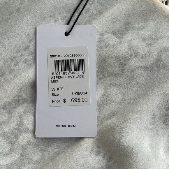 Reiss White Open Back Gown - Size US 4 - Picture 3 of 11